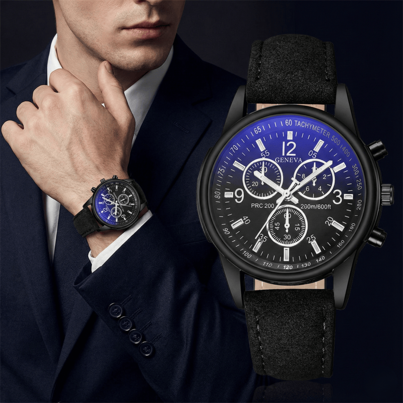 Smartwatch Watches Best Gift For Men - Orologi Cronografo da Uomo Geneva, Cinturino