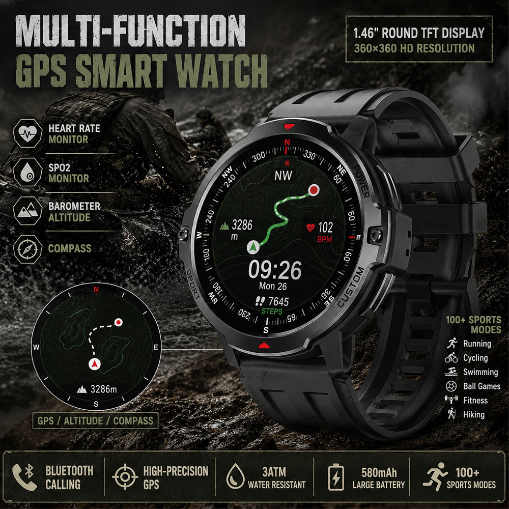 Timex Watches Smartwatch - NUOVO Smartwatch GPS Militare da 1,46