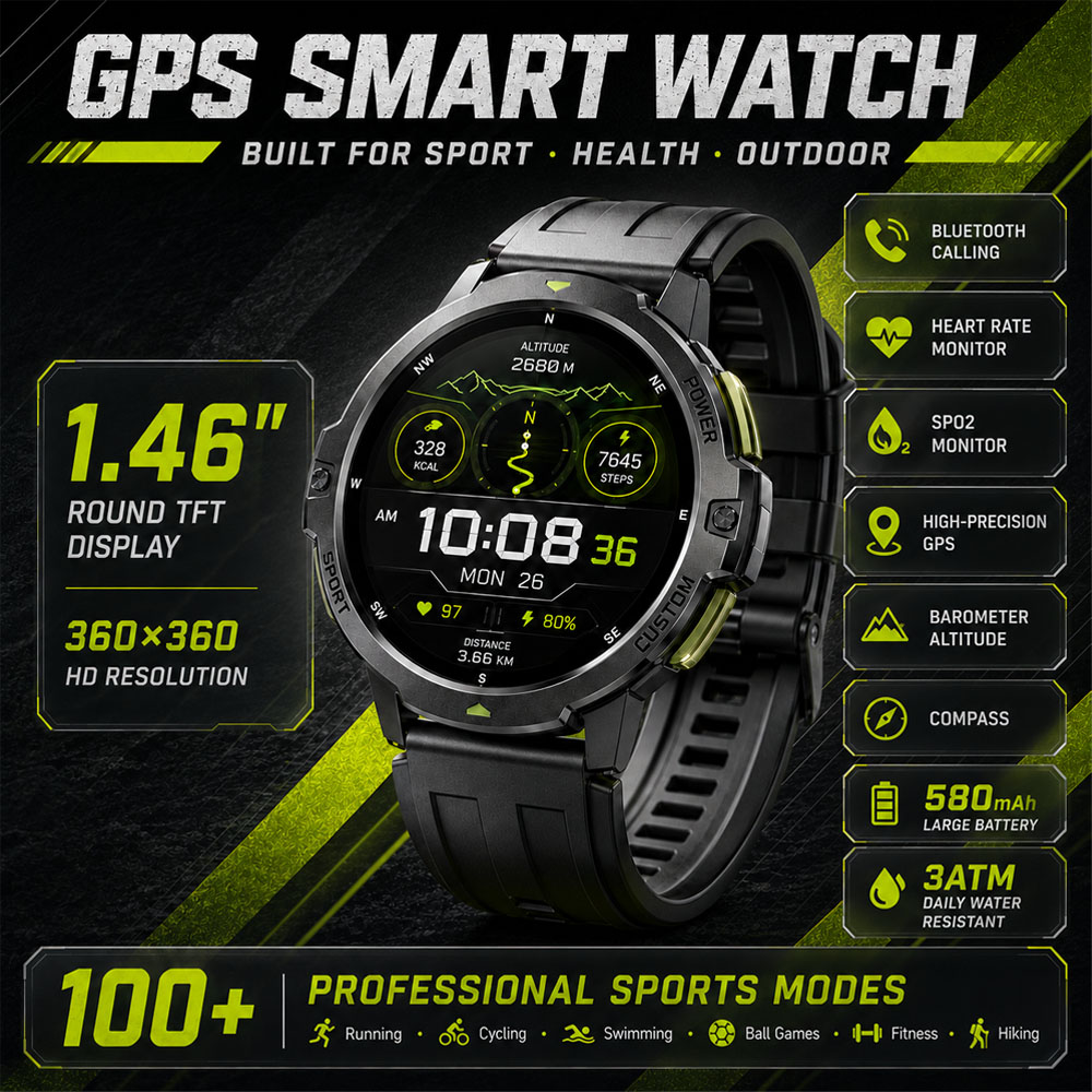 Timex Watches Smartwatch - NUOVO Smartwatch GPS Militare Impermeabile 3ATM